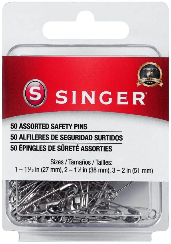 SINGER Safety Pins, 50 Count, Size 1-3 Pkg