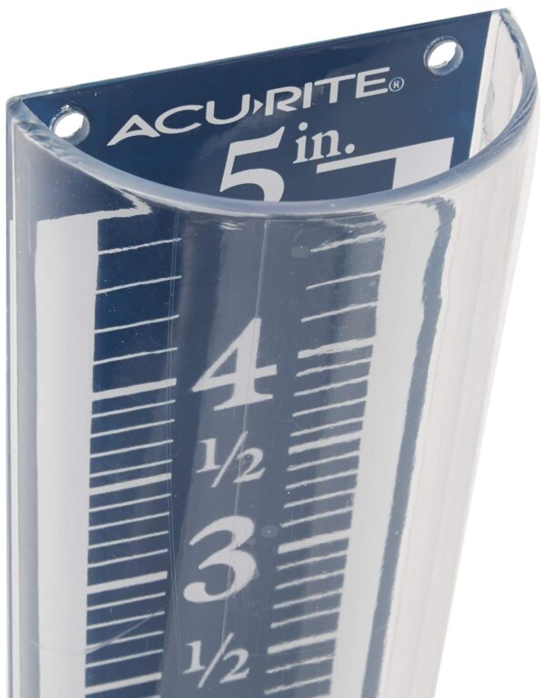 AcuRite 5" Capacity Easy-to-Read Magnifying Acrylic, Blue (00850A3) Rain Gauge - Image 5