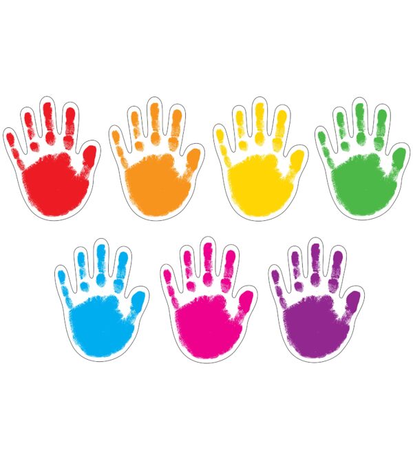 Carson Dellosa 42 Colorful Helping Hands Bulletin Board Cutouts, Vibrant Hand Cutouts for