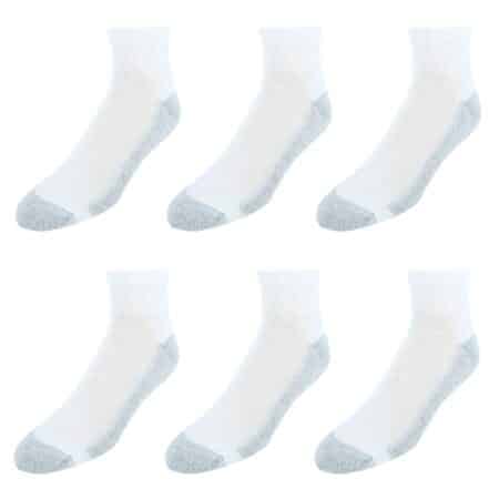 Hanes mens Double Tough Ankle 6-pair Pack, Available in Big & Tall Yoga Socks, White/Grey - Image 2