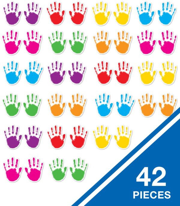 Carson Dellosa 42 Colorful Helping Hands Bulletin Board Cutouts, Vibrant Hand Cutouts for - Image 2