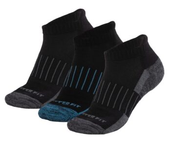 Copper Fit Unisex Adult Ankle Length Sport Socks, Black, Small-Medium US