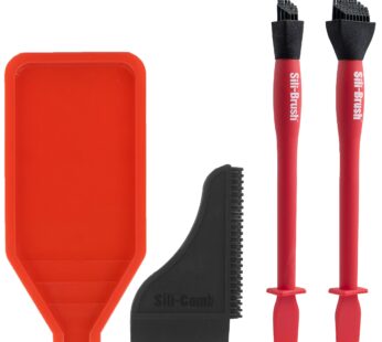 Sili Complete Silicone Glue Kit Wood Glue Up 4Piece Kit 2 Pack of Silicone Brushes 1 Tray