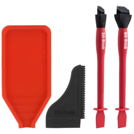 Sili Complete Silicone Glue Kit Wood Glue Up 4Piece Kit 2 Pack of Silicone Brushes 1 Tray