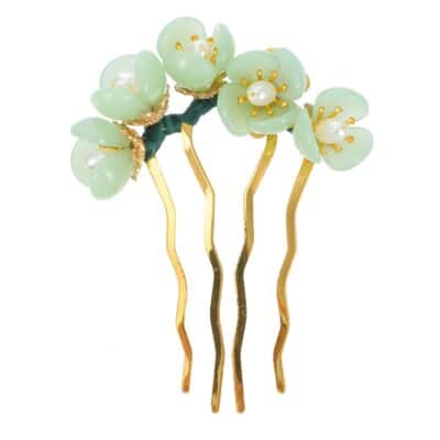 Beaupretty Jade Flower Hair Pins Women Girls Hair Stick Chinese Retro Chignon Pin Hair Cho