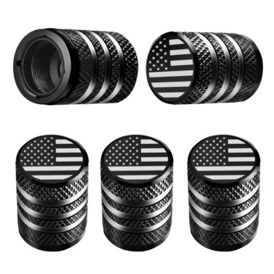 Tire Valve Stem Cap Cover - (5 Pack) Tire Air Cap Metal with Plastic Liner Corrosion Resis
