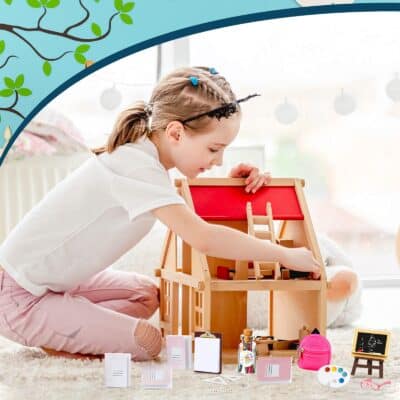 14 Pieces Mini Doll School Supplies for 11.5 inch Doll, Includes Mini Doll Backpack Glasse - Image 7