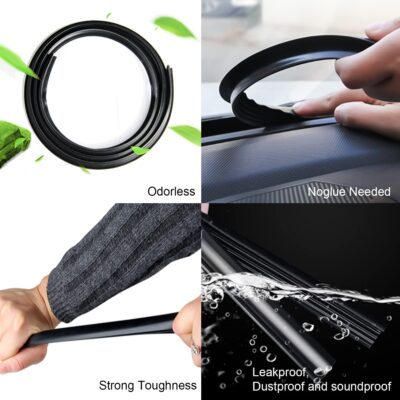 BOAOSI Car Dashboard Seal Strip, 5.24Ft Rubber Seal Protector Guard Strip, Car Dustproof S - Image 4
