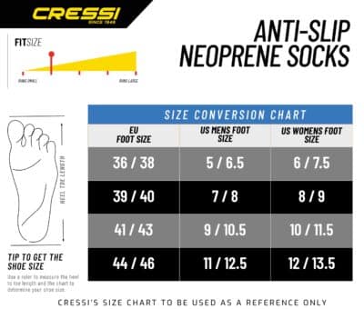Cressi unisex adult Black Antislip Neoprene Socks, Black, Medium - Image 6
