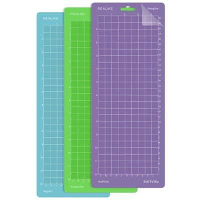 REALIKE Cutting Mat for Cricut Joy(4.5x12 inch,StandardGrip, LightGrip, StrongGrip 3Mats),