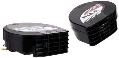 Piaa 85114 Slim Line 112Db 400Hz and 500Hz Twin Tone Sports Horn Kit for All Vehicles, Bla