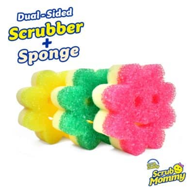 Scrub Daddy Sponge Set - Scrub Mommy Power Flower Dual- Sided Sponge and Scrubber - Non Sc - Image 2