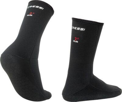 Cressi unisex adult Black Antislip Neoprene Socks, Black, Medium