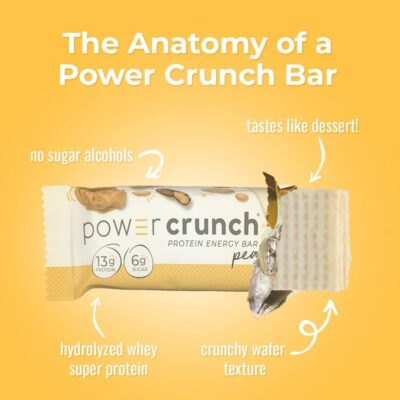 Power Crunch Protein Wafer Bars, High Protein Snacks with Delicious Taste, Peanut Butter Cr?me, 1.4 Ounce (12 Count) - Image 7