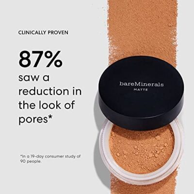 bareMinerals Original Matte Loose Mineral Foundation SPF 15, Powder Foundation Makeup, Buildable Coverage, Reduces Shine, Talc Free Foundation, Vegan - Image 6