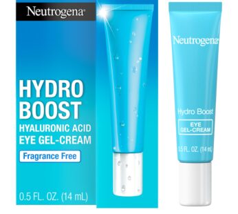 Neutrogena Hydro Boost Hyaluronic Acid Eye Gel Cream, Under Eye Cream with Hyaluronic Acid, Fragrance Free, Non-Comedogenic Moisturizer, 0.5 OZ