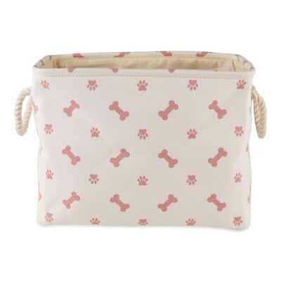 Bone Dry Pet Storage Collection Paw and Bone Print, Small Rectangle, Rose - Image 2