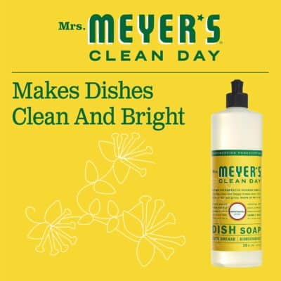 MRS. MEYER'S CLEAN DAY Liquid Dish Soap, Biodegradable Formula, Honeysuckle, 16 fl. oz - Pack of 3 - Image 3