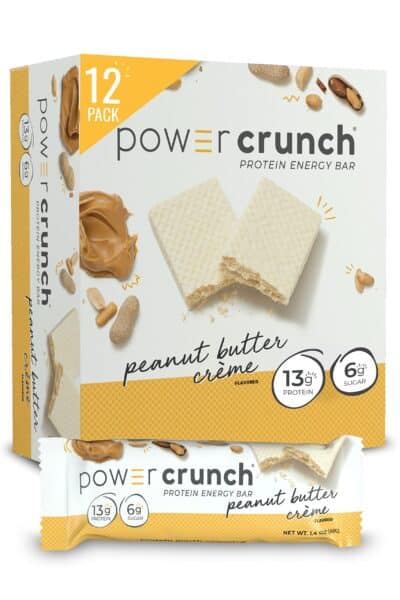 Power Crunch Protein Wafer Bars, High Protein Snacks with Delicious Taste, Peanut Butter Cr?me, 1.4 Ounce (12 Count)