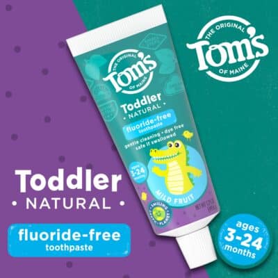 Tom's of Maine Fluoride-Free Toddler Training Toothpaste, Mild Fruit, 1.75 oz. 3-Pack (Packaging May Vary) - Image 2