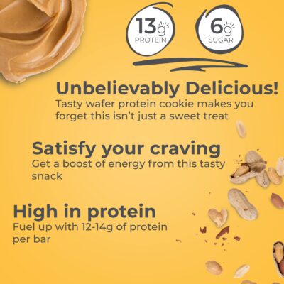 Power Crunch Protein Wafer Bars, High Protein Snacks with Delicious Taste, Peanut Butter Cr?me, 1.4 Ounce (12 Count) - Image 2