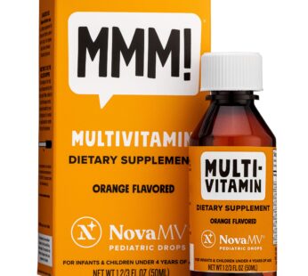NovaFerrum MMM | Multivitamin for Kids, Infants and Toddlers | Vitamin C, D3, E | Gluten Free Certified | Sugar Free | No Artificial Colors | Ages 4 & Under | Orange Flavored | 2 Fl Oz (50 mL)