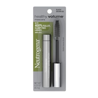 Neutrogena Healthy Volume Lash-Plumping Mascara, Volumizing and Conditioning Mascara with Olive Oil to Build Fuller Lashes, Clump-, Smudge- and Flake-Free, Brown/Black 03, 0.21 oz