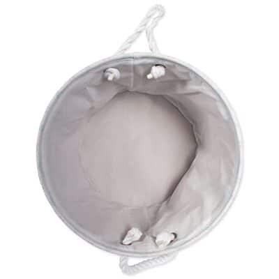 Bone Dry Pet Storage Collection Lattice Paw Print, Small Round, White/Gray - Image 2