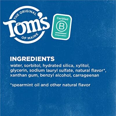 Tom's of Maine Fluoride-Free Antiplaque & Whitening Natural Toothpaste, Spearmint, 5.5 oz. - Image 9