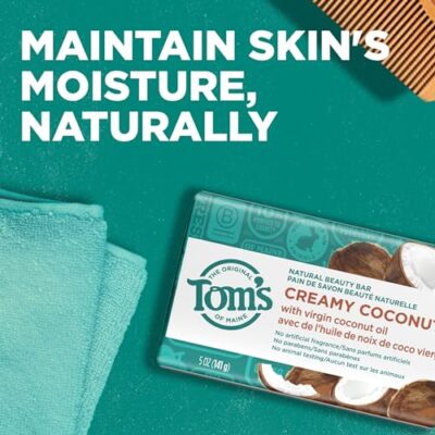 Tom's of Maine Natural Beauty Bar Soap, Creamy Coconut With Virgin Coconut Oil, 5 oz. 6-Pack (Packaging May Vary) - Image 2