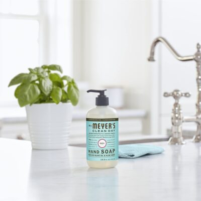 MRS. MEYER'S CLEAN DAY Kitchen Essentials Set, Includes: Hand Soap, Dish Soap, and All Purpose Cleaner, Basil, 3 Count Pack - Image 5