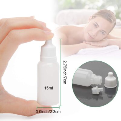 AHIER 50PCS Plastic Dropper Bottle, Eye Dropper Bottle, 15ML Empty Plastic Squeezable Eye Dropper bottle LDPE with Childproof Cap - Image 3