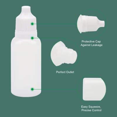 AHIER 50PCS Plastic Dropper Bottle, Eye Dropper Bottle, 15ML Empty Plastic Squeezable Eye Dropper bottle LDPE with Childproof Cap - Image 2