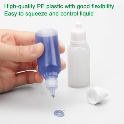 AHIER 50PCS Plastic Dropper Bottle, Eye Dropper Bottle, 15ML Empty Plastic Squeezable Eye Dropper bottle LDPE with Childproof Cap - Image 4