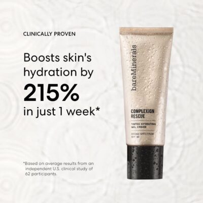 bareMinerals Complexion Rescue Tinted Moisturizer for Face with SPF 30 + Hyaluronic Acid, Hydrating Tinted Mineral Sunscreen for Face, Skin Tint, Vegan (Wheat 4.5) - Image 6