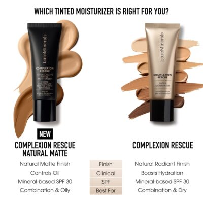 bareMinerals Complexion Rescue Tinted Moisturizer for Face with SPF 30 + Hyaluronic Acid, Hydrating Tinted Mineral Sunscreen for Face, Skin Tint, Vegan (Wheat 4.5) - Image 7