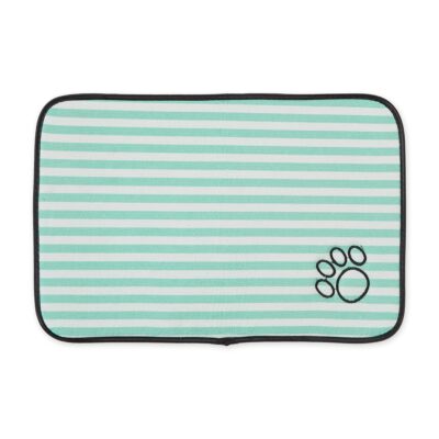 Bone Dry Machine Washable, Ultra Absorbent Pet Mat, 12x18", Green Stripe