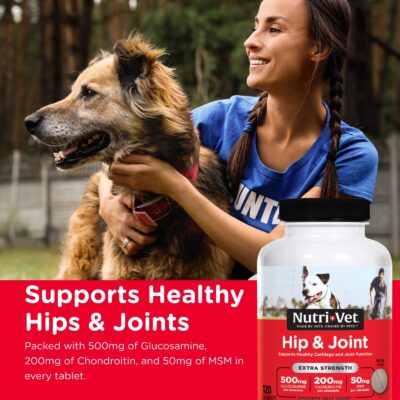 Nutri-Vet Hip & Joint Chewable Dog Supplements- Formulated with Glucosamine & Chondroitin for Dogs- 120 Count - Image 2