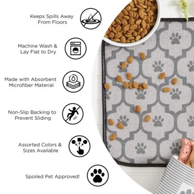 Bone Dry Machine Washable, Ultra Absorbent Pet Mat, 12x18", Green Stripe - Image 7