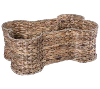Bone Dry Pet Storage Collection Bone Shape Hyacinth Toy Basket, Natural, Medium