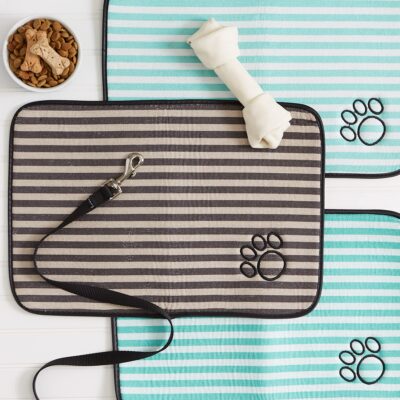 Bone Dry Machine Washable, Ultra Absorbent Pet Mat, 12x18", Green Stripe - Image 6
